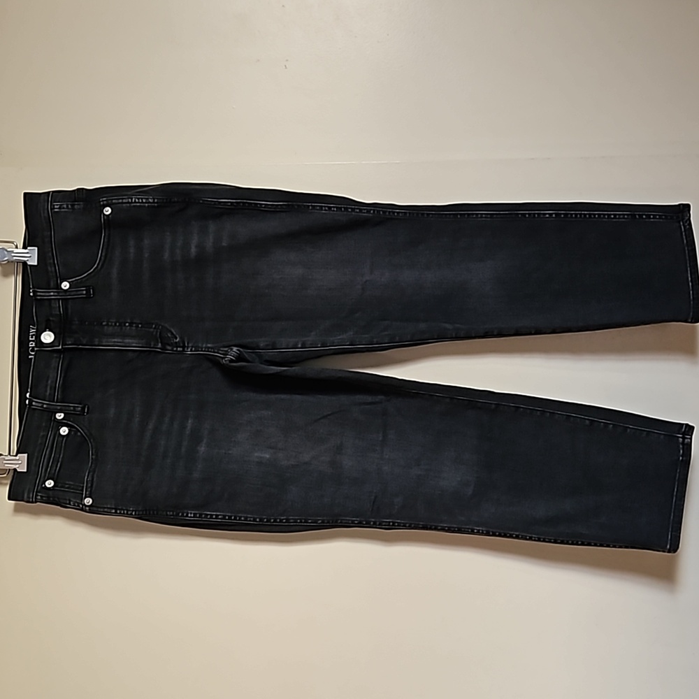 J.crew 9" Vintage Slim Straight Jeans Faded Black High Rise Size 30P